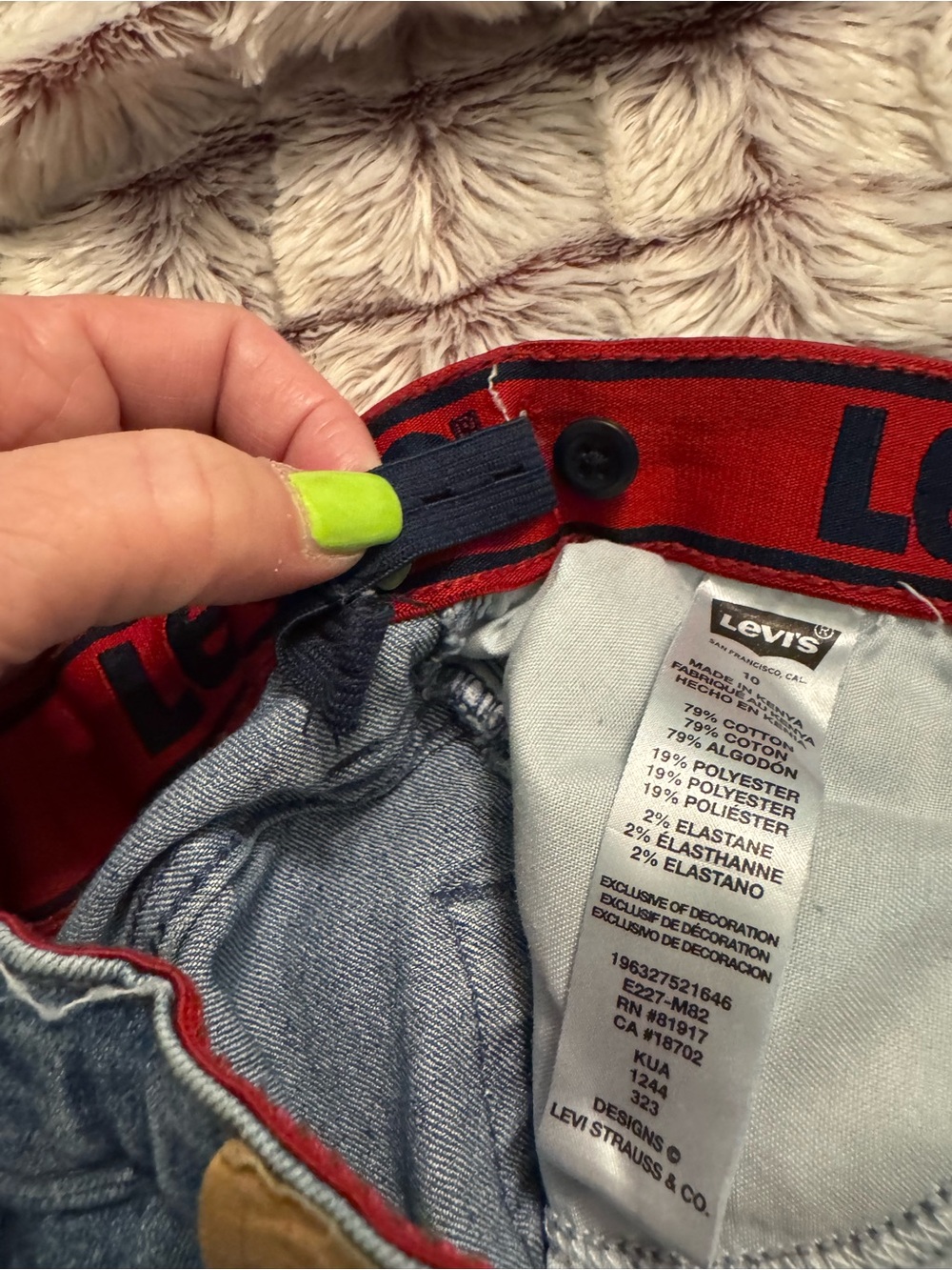 Levi's Navy Boys' Jeans with Logo adjustable Waistband